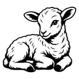 Lamb SVG, Baby Sheep SVG, Nursery Animal Clipart, Rustic Farm Cricut File