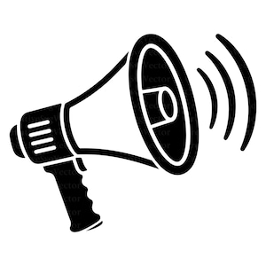 Mégaphone SVG, icône de haut-parleur, symbole d'annonce, outil marketing, conception de communication radiodiffusée