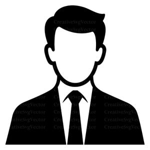 Uomo d'affari SVG, Silhouette avatar professionale, Icona profilo aziendale, Design impiegato, File per Cricut