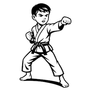 Karate Kid SVG, Martial Arts, Youth Fighter, Karate Training, Combat Stance, Dojo Student