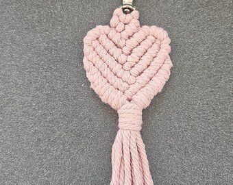Macrame Heart Keychain
