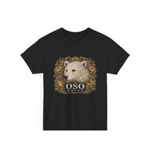 Oso Blanco Bärenkopf T-Shirt | Verzierter Vintage Bilderrahmen, spanischer Text