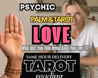 Palm & Tarot Kärleksläsning, Leverans samma timme, Handskrivna insikter