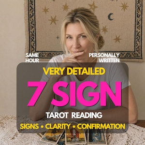 7 Signs Tarot Reading ,Love & Relationships ,Psychic Insight into Relationship Signs, Same Hour Delivery image 1