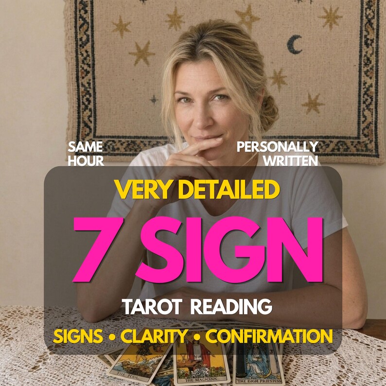 7 Signs Tarot Reading ,Love & Relationships ,Psychic Insight into Relationship Signs, Same Hour Delivery image 1