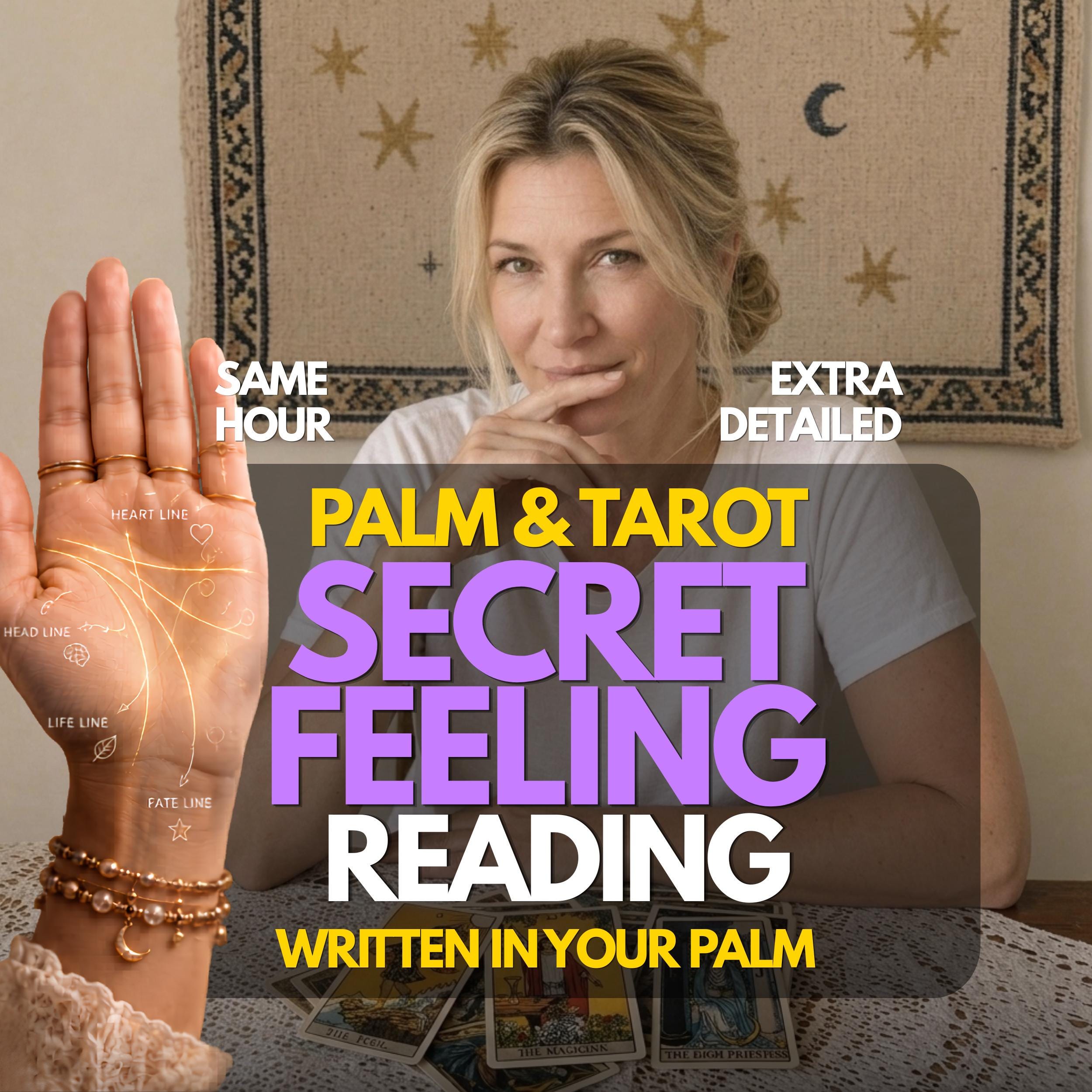 Secret Feelings Palm Reading ,Love & Relationships ,Psychic Insight into Hidden Feelings, Same Hour Delivery