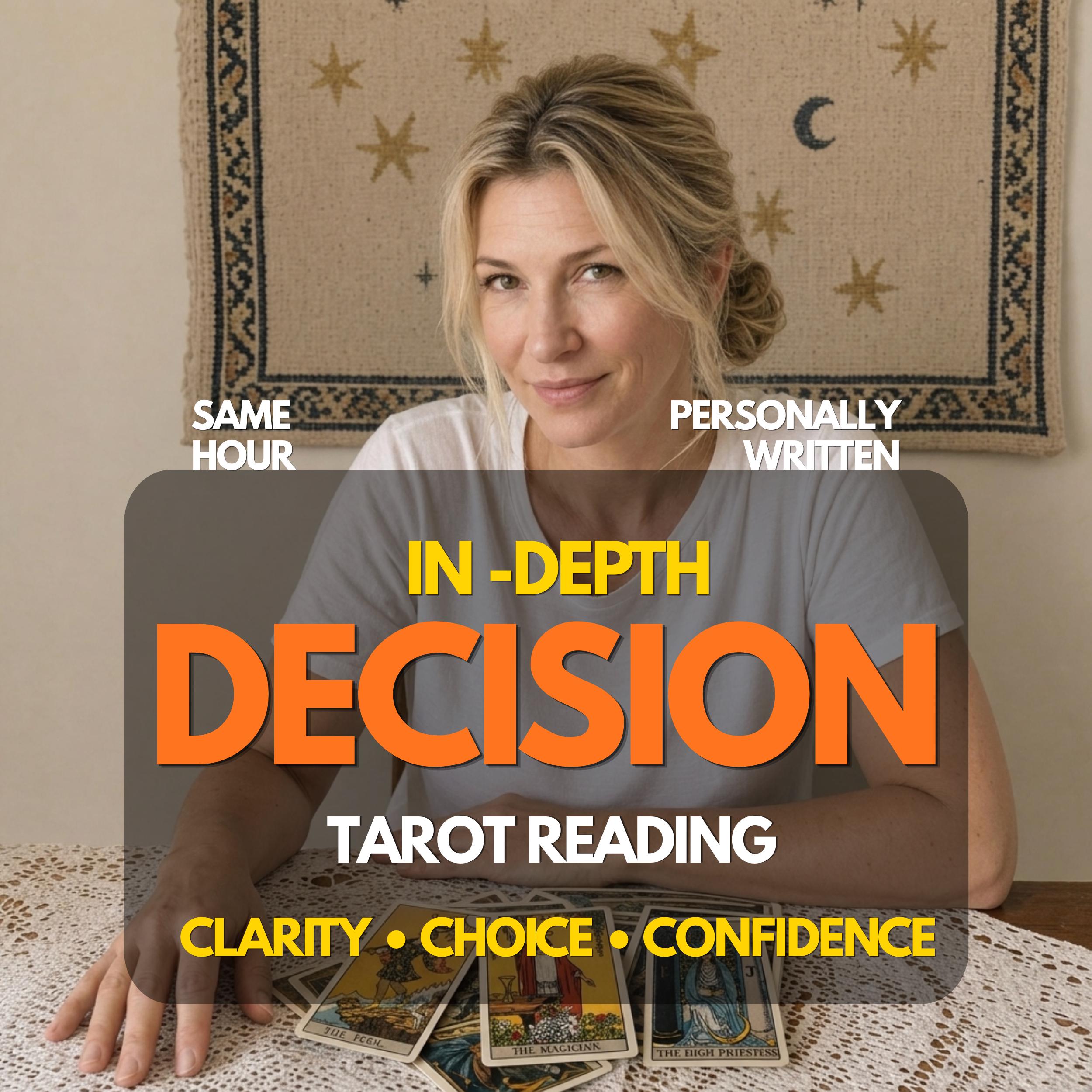 Decision Tarot Reading ,Clarity & Decisions ,Psychic Clarity on Major Life Decisions, Same Hour Delivery