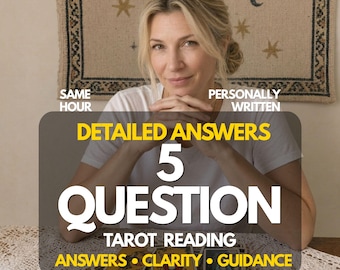 Same Hour 5 Question Tarot | Tarot Reading, Psychic Reading, Personalized Tarot, Accurate Reading, Same Hour Reading