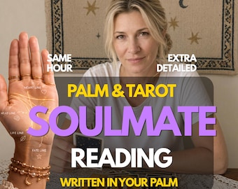 Soulmate Palm Reading ,Love & Relationships ,Psychic Reading for Soulmate Connection, Same Hour Delivery