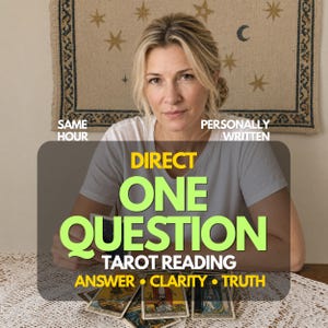 One Question Tarot Reading ,Clarity & Decisions ,Psychic Clarity on One Important Question, Same Hour Delivery image 1