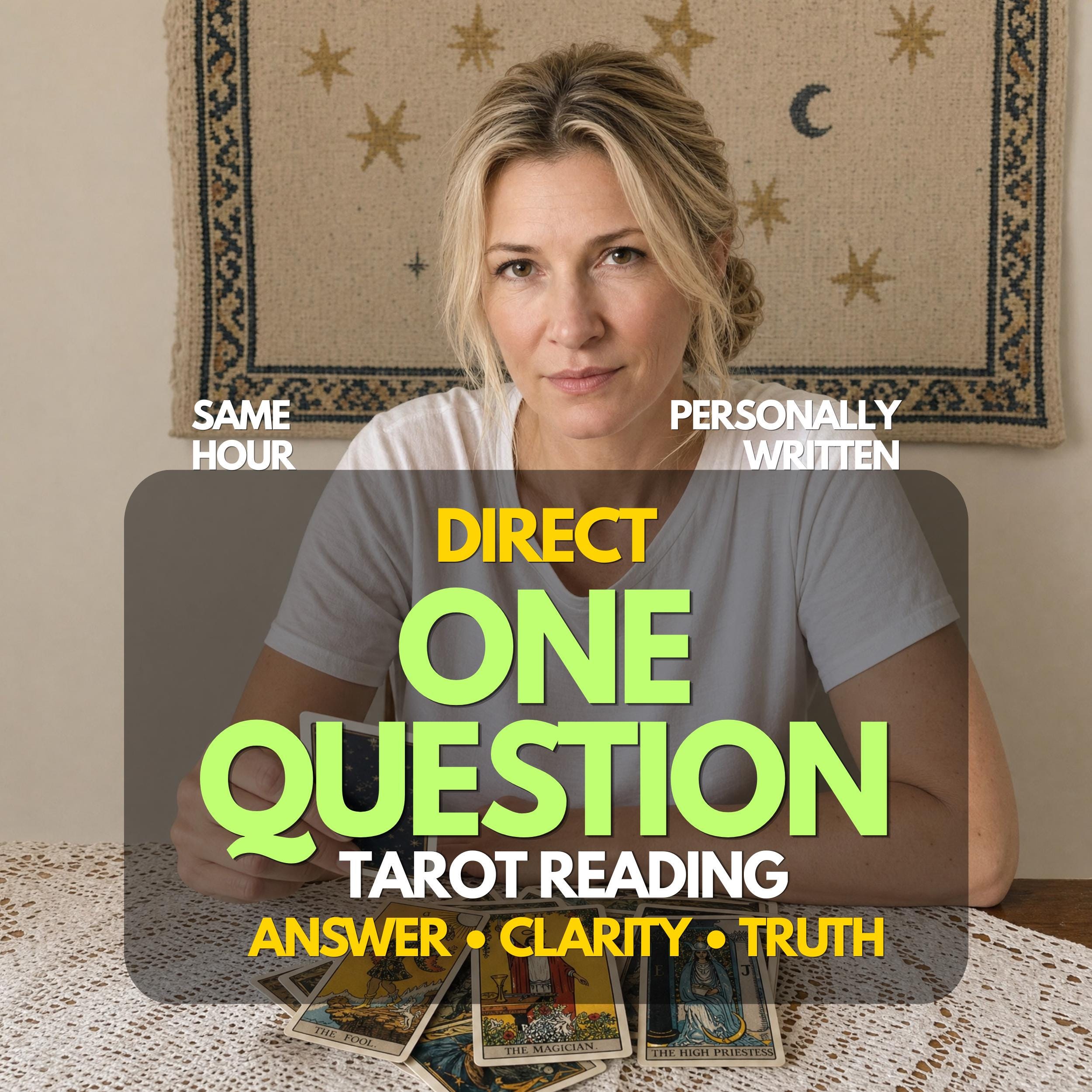 One Question Tarot Reading ,Clarity & Decisions ,Psychic Clarity on One Important Question, Same Hour Delivery
