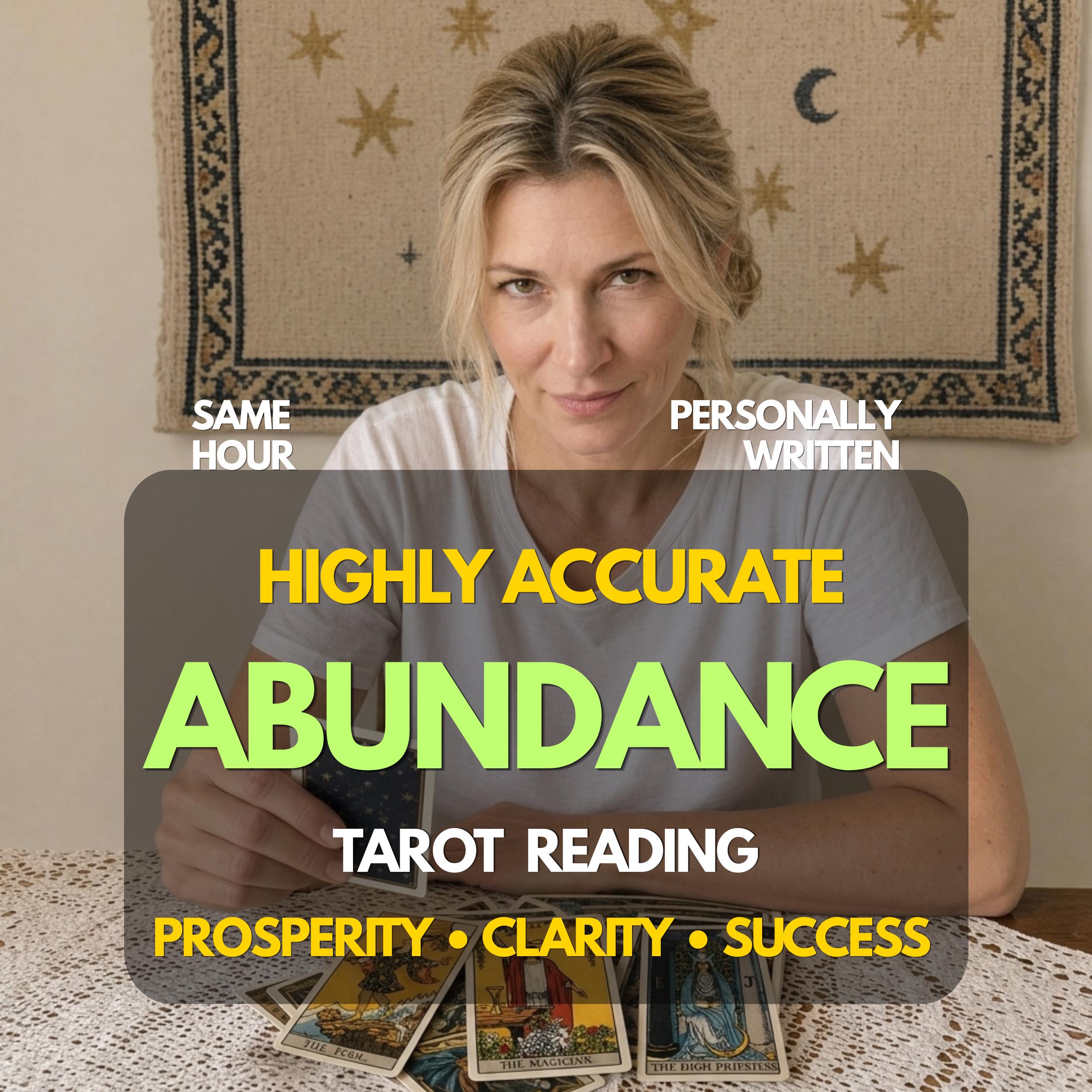 Abundance Tarot Reading ,Career & Money ,Psychic Guidance for Financial Future, Same Hour Delivery