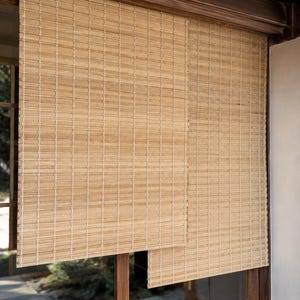 Natural Bamboo Privacy Blind | Overlapping Bamboo Roll Up Shade | Light Blocking Window Covering | Handmade Bamboo Blind | Custom Size Shade