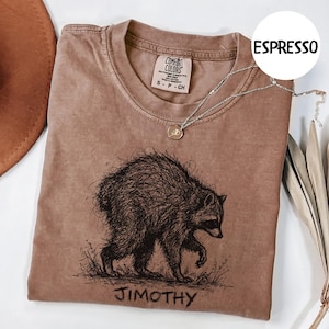Comfort Colors Jimothy Raccoon Shirt, Funny Scribble Line Art Raccoon Tee, Trash Panda Graphic T-Shirt, Cottagecore Gift For Her