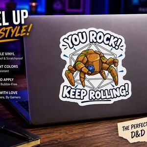 Project Hail Mary Sticker Funny D20 Dice You Rock Keep Rolling Nerdy Gamer Gift Waterproof Vinyl Decal Laptop Water Bottle
