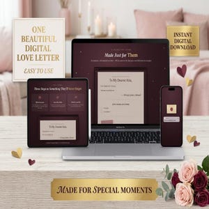 Customized Digital Love Letter Template Personalized Interactive Website Gift for Boyfriend Girlfriend LDR Anniversary Surprise ins Download
