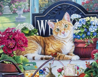 Blossom Cat Panel - Cat Fabric - CAT-135