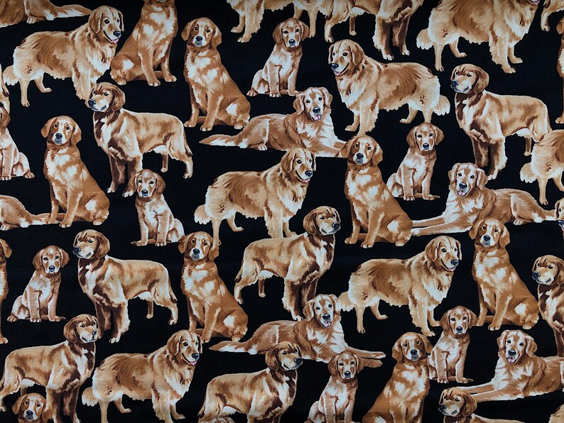 Golden Retriever Dog Fabric Cotton Fabric Quilting Fabric | Etsy