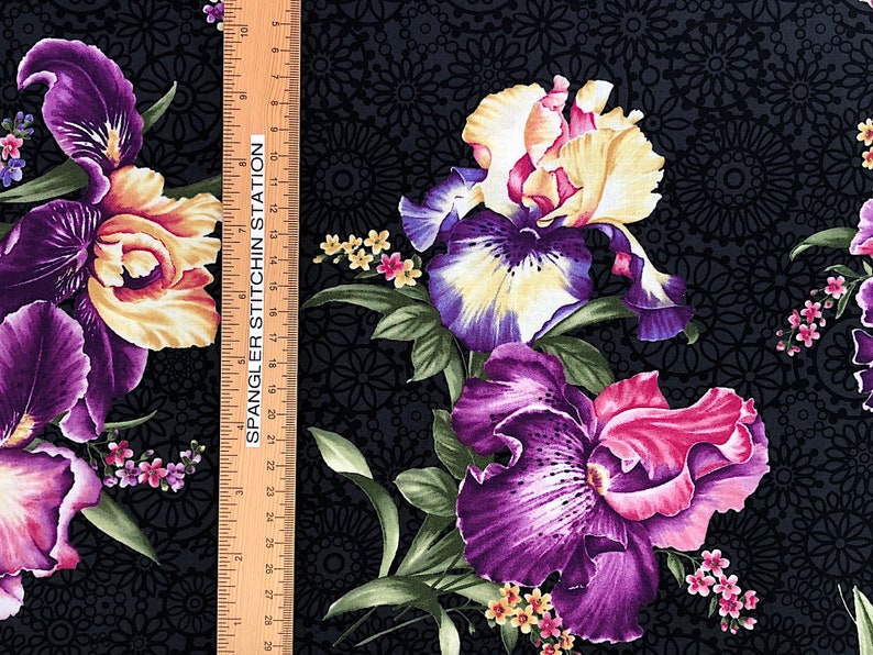 Iris Fabric Irresistible Iris Flower Fabric By the Yard Etsy