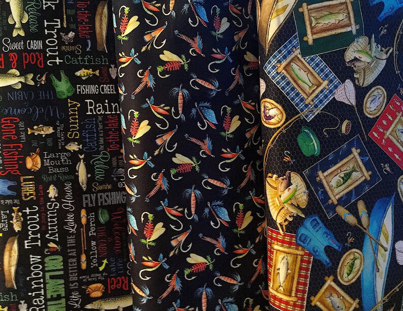 Keep It Reel Fly Fishing Fabric Fishing Fabric Cotton Etsy