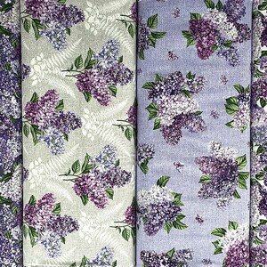 Lilac Garden Pale Gray Multi Lilac Garden Lilac Flowers Cotton Fabric Quilting Fabric FL-327 image 5