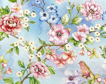 Camellia Fabric - Bird Fabric - Camellia - FL-363