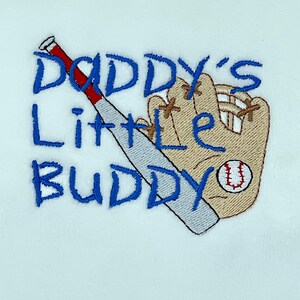 Daddy&#39;s Little Buddy Baby Bib - Over the Head Baby Bib - Funny baby bib