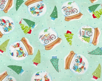 Snow Globe Toss - Christmas Fabric - Gnome Fabric - XMAS-144