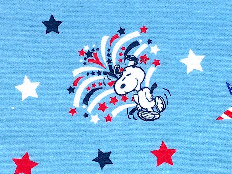 Patriotic Snoopy Fabric Star Spangled Snoopy Cotton Fabric - Etsy