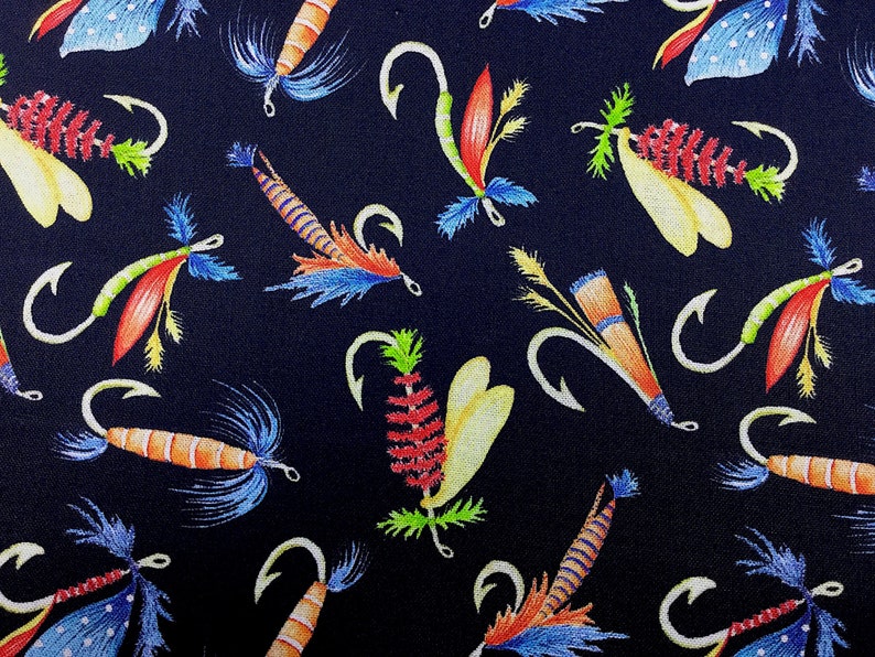 Keep It Reel Fly Fishing Fabric Fishing Fabric Cotton Etsy