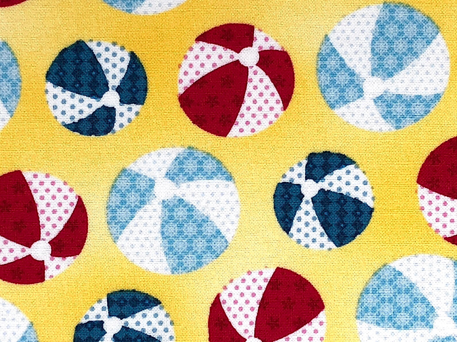 Beach Ball Fabric Summer Fabric Weekend Retreat Yellow Etsy