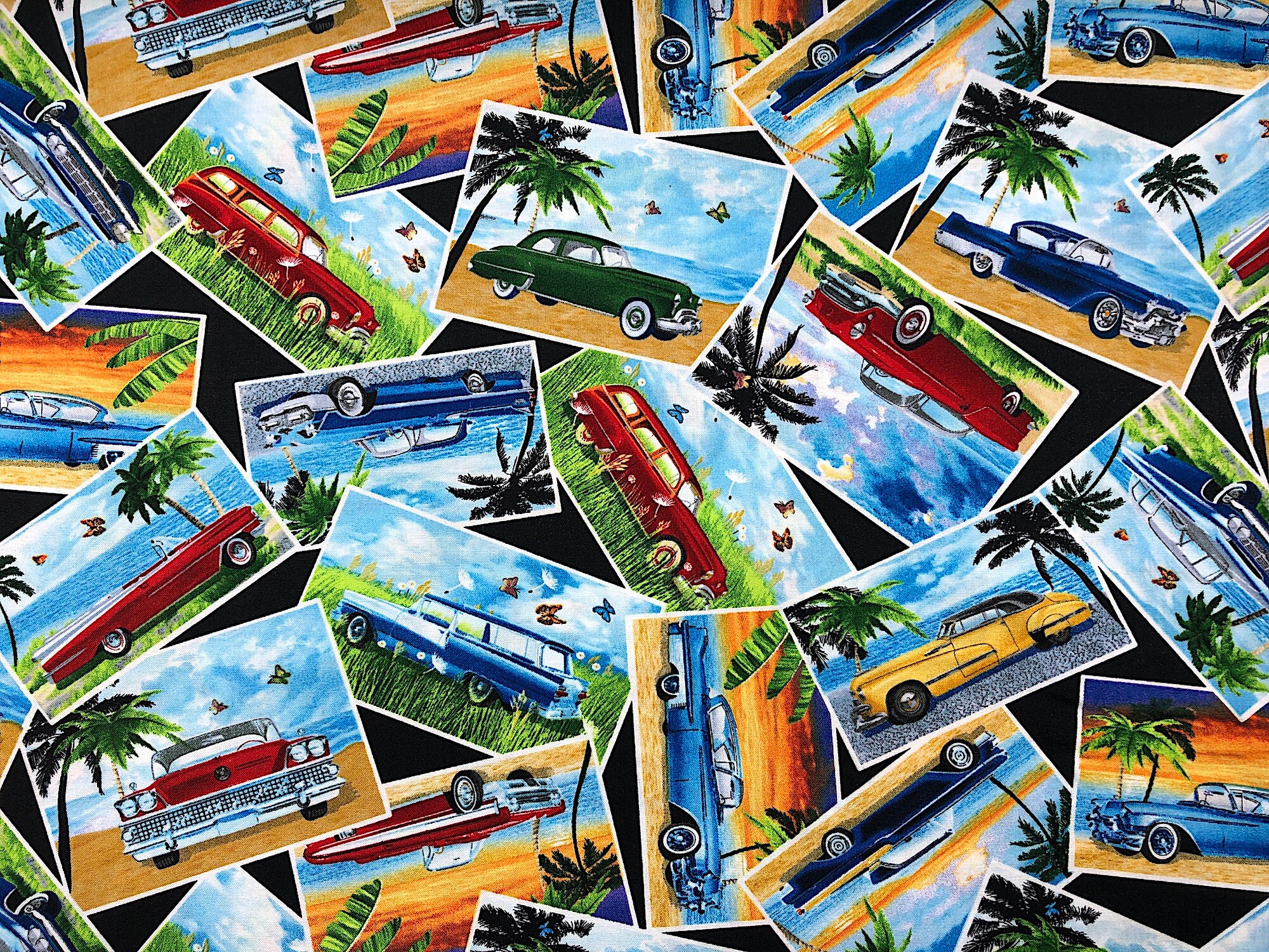 Car Fabric Classic Cars Cotton Fabric Quilting Fabric Etsy