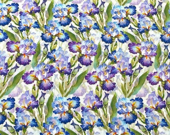 Iris Flower Fabric - Decoupage - Flower Fabric - FL-380