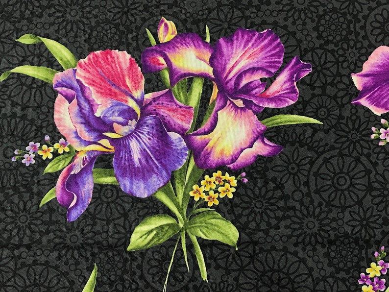Iris Fabric Irresistible Iris Flower Fabric By the Yard Etsy