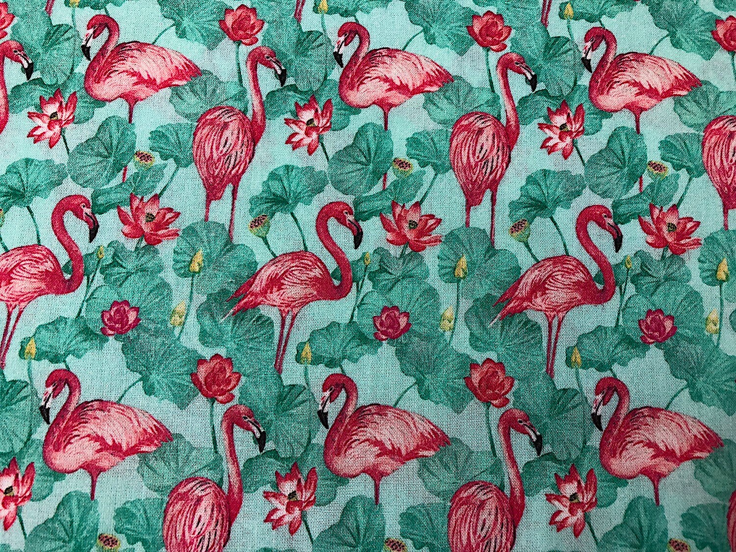 Egen Post kalligraf Flamingo Fabric Bird Fabric Pink Birds Stof France - Etsy