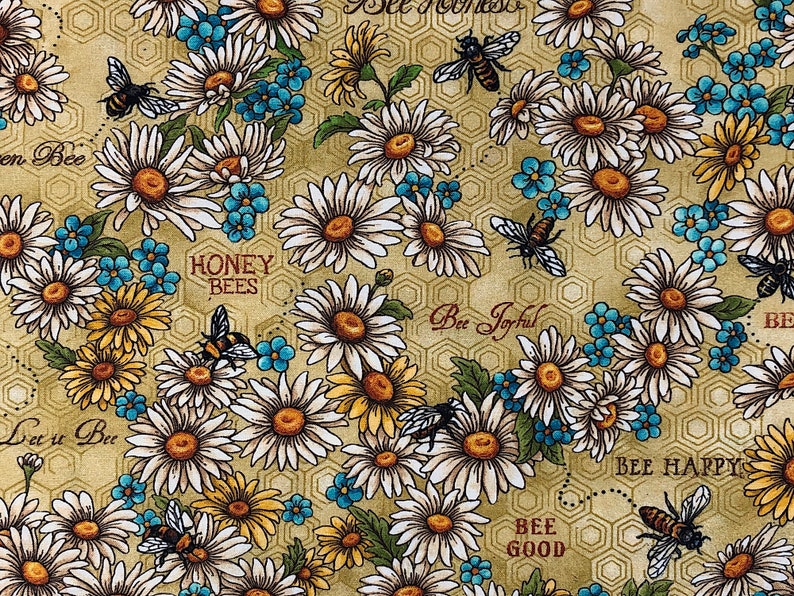 Bee Kind Bee Fabric Cotton Fabric Bug Fabric Quilting Etsy