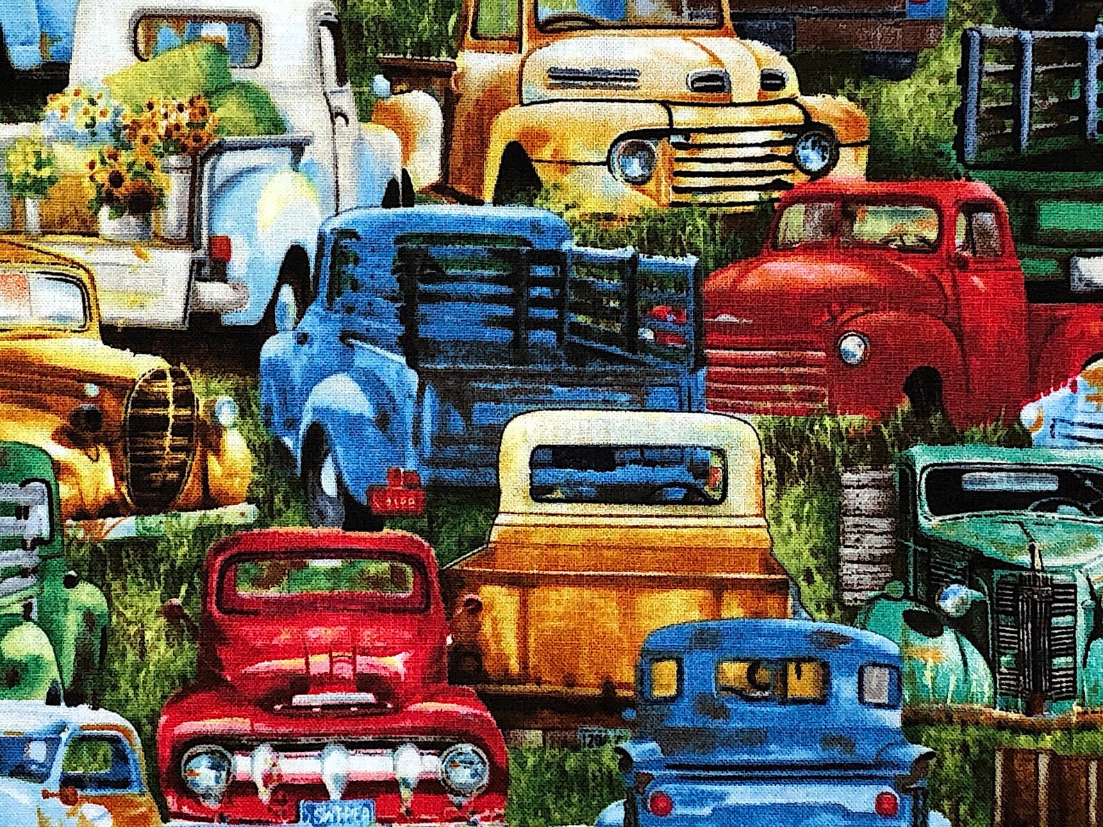 Vintage Truck Fabric Cotton Fabric Quilting Fabric Etsy
