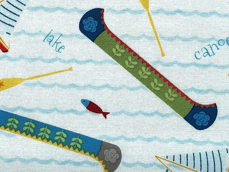 Canoe Fabric Let's Go Glamping Boat Fabric Cotton Etsy