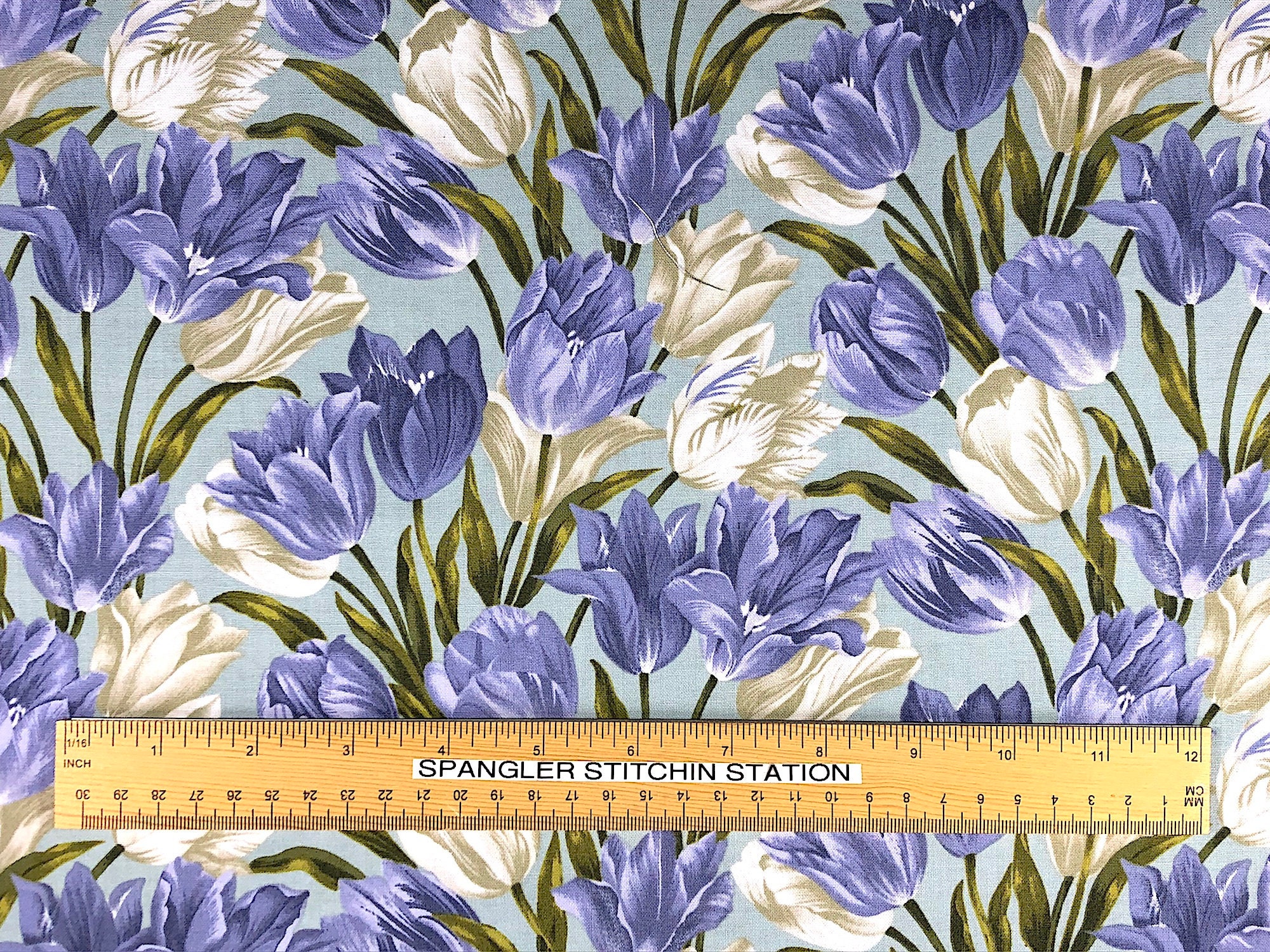 Tulip fabric Flower Fabric Purple Tulips Benartex Etsy