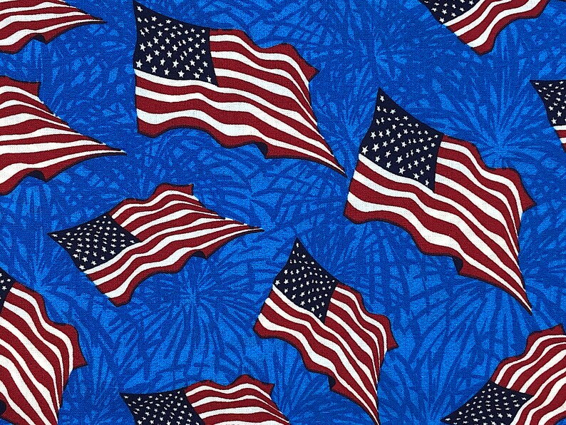 Flag Fabric USA Flag Fabric Cotton Fabric Quilting Etsy