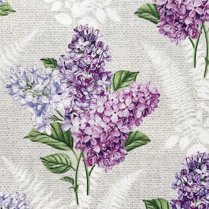Lilac Garden Pale Gray Multi Lilac Garden Lilac Flowers Cotton Fabric Quilting Fabric FL-327 image 4
