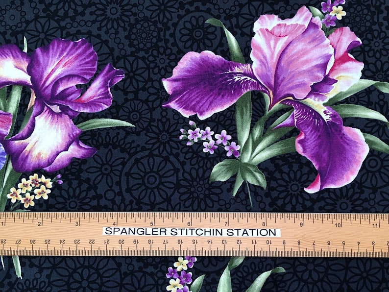 Iris Fabric Irresistible Iris Flower Fabric By the Yard Etsy