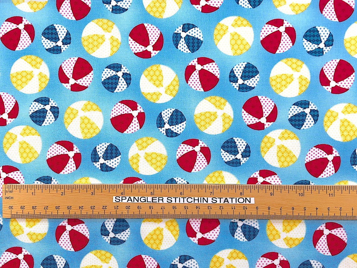 Beach Ball Fabric Summer Fabric Weekend Retreat Cotton Etsy