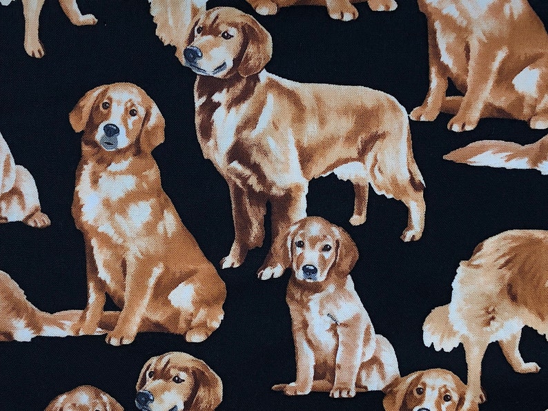 Golden Retriever Dog Fabric Cotton Fabric Quilting Fabric Etsy