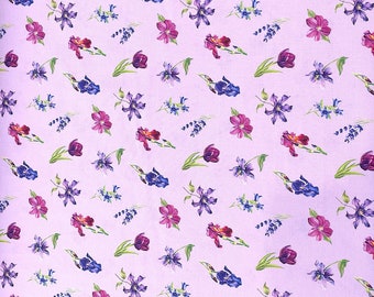 Deborah's Garden - Floral Toss Lilac - Flower Fabric - FL-373