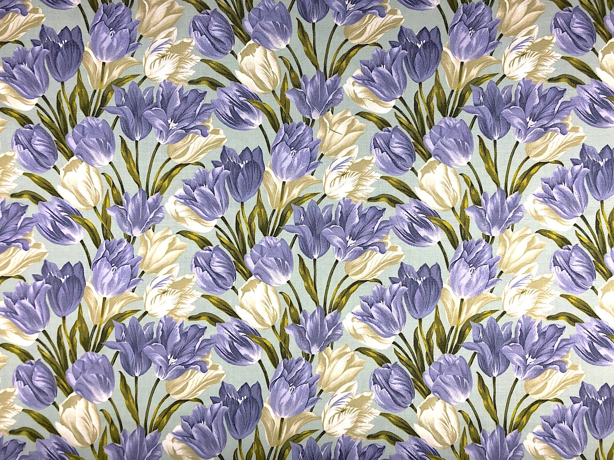 Tulip fabric Flower Fabric Purple Tulips Benartex Etsy