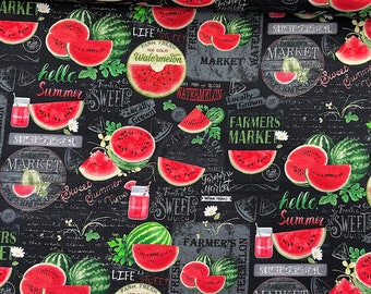 Watermelon Chalkboard - Watermelon Fabric - FOOD-54