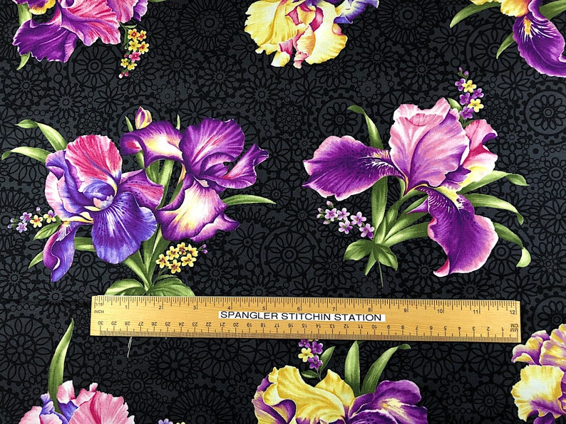 Iris Fabric Irresistible Iris Flower Fabric By the Yard Etsy