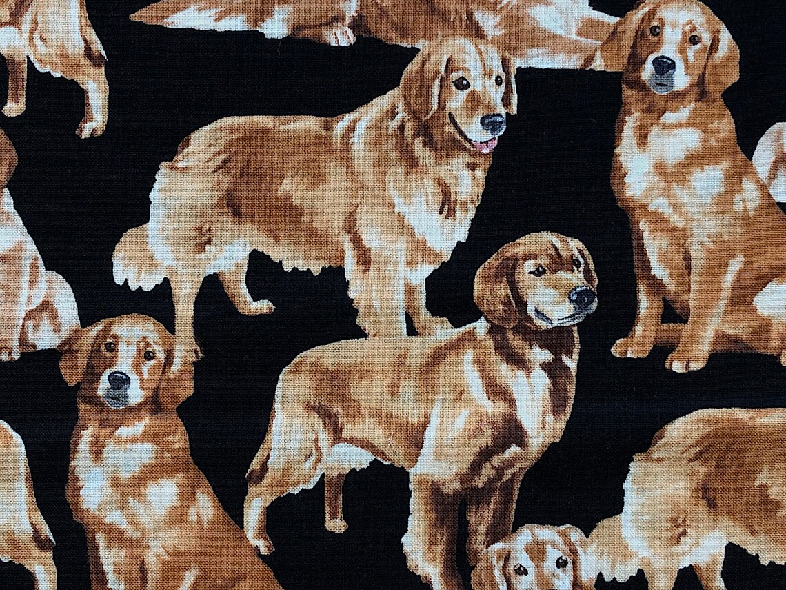 Golden Retriever Dog Fabric Cotton Fabric Quilting Fabric | Etsy