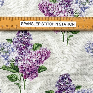 Lilac Garden Pale Gray Multi Lilac Garden Lilac Flowers Cotton Fabric Quilting Fabric FL-327 image 2